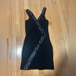 Sally Miller Girls Black Dress with Faux Leather Accents Size XS